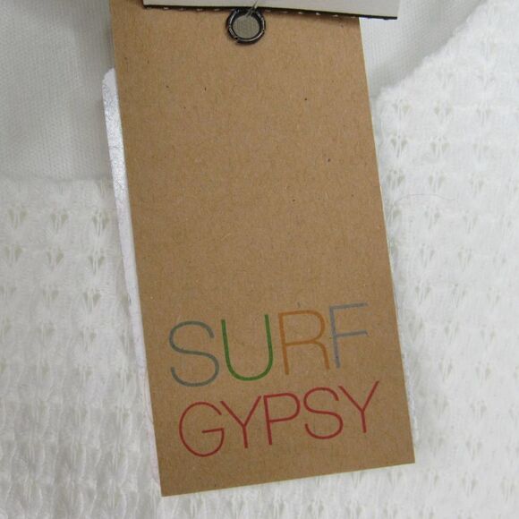 Surf Gypsy Women’s Waffle Knit Crop Top White Sz L - Picture 5 of 7